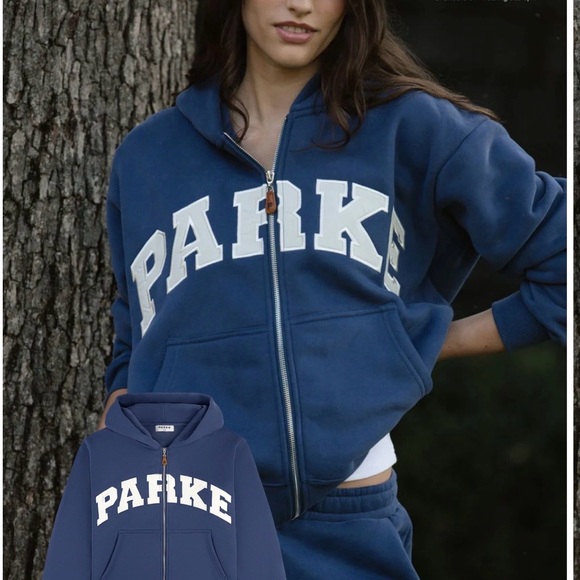 PARKE Hometown Varsity Fleece Zip Up Hoodie NWT - Picture 2 of 7